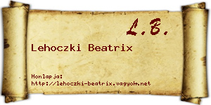 Lehoczki Beatrix névjegykártya